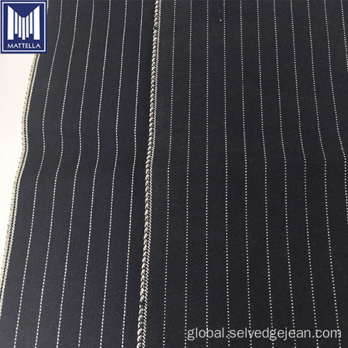 Denim Fabric Cotton Capris Jeans wabash stripe 16.5oz gsm100% cotton selvedge denim fabric Supplier